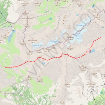 Itinéraire Tour du Wildhorn J1, distance, dénivelé, altitude, carte, profil, trace GPS