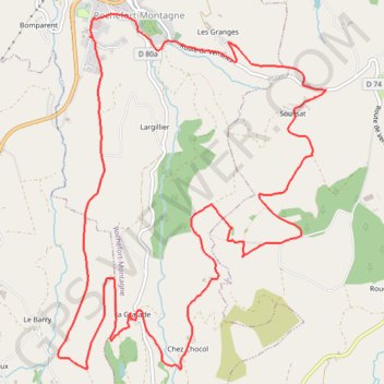 Itinéraire La Roche Branlante par Rochefort-Montagne, distance, dénivelé, altitude, carte, profil, trace GPS