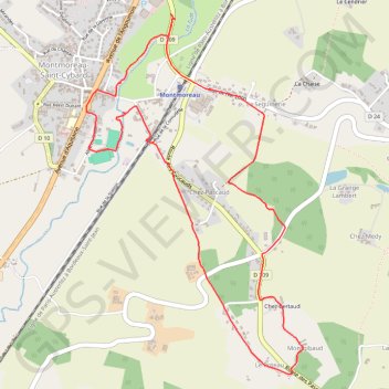 Itinéraire Montmoreau-Saint-Cybard, distance, dénivelé, altitude, carte, profil, trace GPS