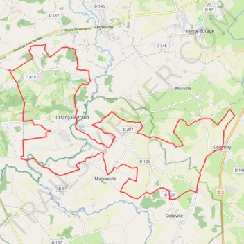 Itinéraire 1 - 35-kms, distance, dénivelé, altitude, carte, profil, trace GPS