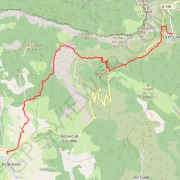 Itinéraire Sur les Pas des Huguenots - Bourdeaux - La Chaudiére, distance, dénivelé, altitude, carte, profil, trace GPS