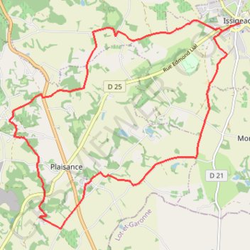 Itinéraire Randonnée au pays d'Issigeac, distance, dénivelé, altitude, carte, profil, trace GPS
