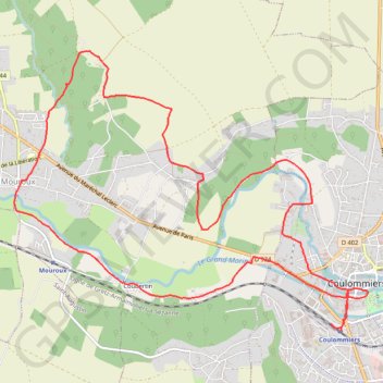 Itinéraire Boucle à partir de Coulommiers, distance, dénivelé, altitude, carte, profil, trace GPS