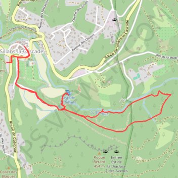 Itinéraire Sillans la cascade, distance, dénivelé, altitude, carte, profil, trace GPS