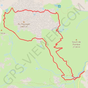 Itinéraire ossau portalet -la pombie- tour du peyraget, distance, dénivelé, altitude, carte, profil, trace GPS
