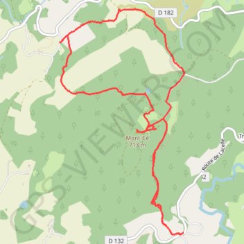 Itinéraire Chamberet, le mont Cé, distance, dénivelé, altitude, carte, profil, trace GPS