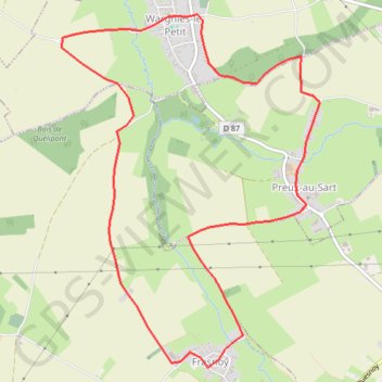 Itinéraire Wargnies-Le-Petit, distance, dénivelé, altitude, carte, profil, trace GPS