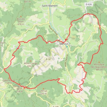 Itinéraire Circuit des sapins - Ouroux, distance, dénivelé, altitude, carte, profil, trace GPS