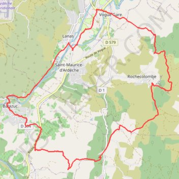 Itinéraire Au fil de l'Ardèche de Vogüe à Balazuc, distance, dénivelé, altitude, carte, profil, trace GPS