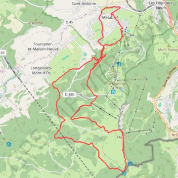 Itinéraire Mont d'or par Paradis - La coquille - Auge de pierre, distance, dénivelé, altitude, carte, profil, trace GPS