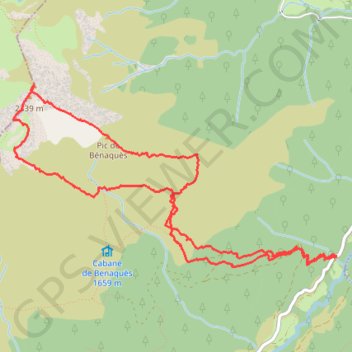 Itinéraire MONTAIGU par le Courtaou de la Lit et l'arête S.E, distance, dénivelé, altitude, carte, profil, trace GPS