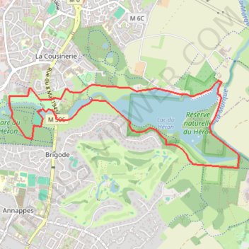 Itinéraire Le tour des lacs - Villeneuve-d'Ascq, distance, dénivelé, altitude, carte, profil, trace GPS