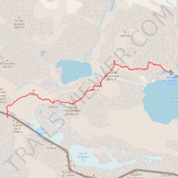 Itinéraire port oo - refuge portillon, distance, dénivelé, altitude, carte, profil, trace GPS
