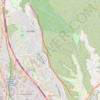 Itinéraire Vitrolles crête sud, distance, dénivelé, altitude, carte, profil, trace GPS