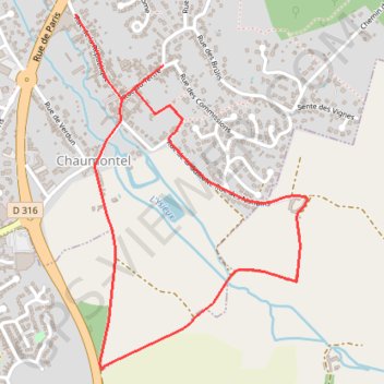 Itinéraire Circuit découverte de Chaumontel, distance, dénivelé, altitude, carte, profil, trace GPS