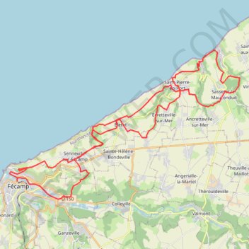Itinéraire 🚴 Trace, boucle de Fécamp a petites dalles, distance, dénivelé, altitude, carte, profil, trace GPS