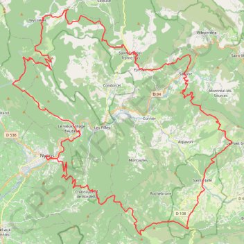 Itinéraire La Drome Provençale - Tour du Pays Nyonsais, distance, dénivelé, altitude, carte, profil, trace GPS