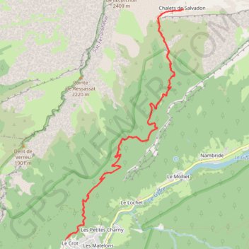 Itinéraire Chalets de Salvadon - Haut-Giffre, distance, dénivelé, altitude, carte, profil, trace GPS