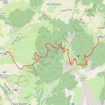 Itinéraire Bonnet de Calvin, distance, dénivelé, altitude, carte, profil, trace GPS