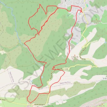 Itinéraire Nans - Plan d aups, distance, dénivelé, altitude, carte, profil, trace GPS