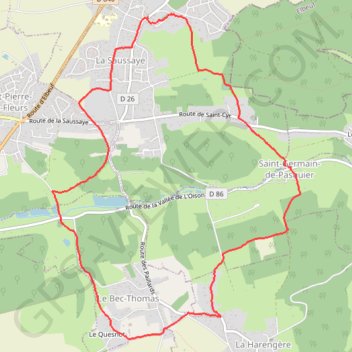 Itinéraire Boucle blanche autour de Saint Germain de Pasquier, distance, dénivelé, altitude, carte, profil, trace GPS