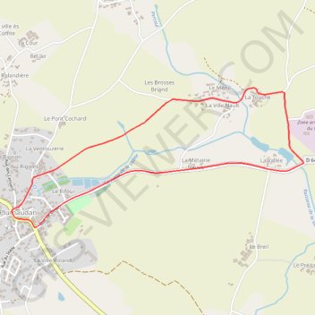 Itinéraire Circuit de Plumaudan, distance, dénivelé, altitude, carte, profil, trace GPS