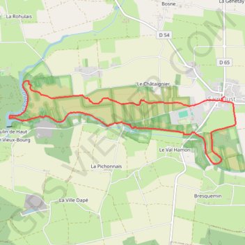 Itinéraire Saint Just, distance, dénivelé, altitude, carte, profil, trace GPS