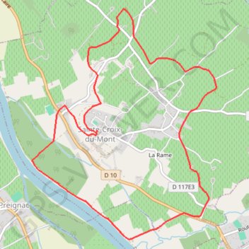 Itinéraire Boucle Sainte-Croix-du-Mont, distance, dénivelé, altitude, carte, profil, trace GPS