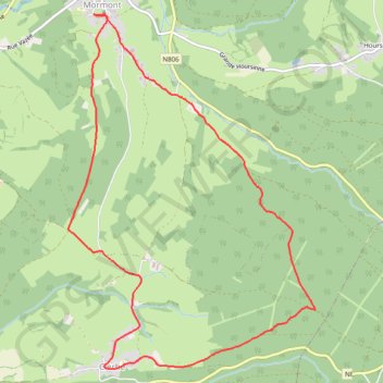 Itinéraire Mormont - Province du Luxembourg - Belgique, distance, dénivelé, altitude, carte, profil, trace GPS