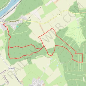 Itinéraire Aingeray, distance, dénivelé, altitude, carte, profil, trace GPS