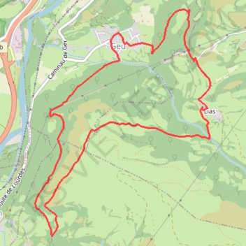 Itinéraire De Geu à Lias, distance, dénivelé, altitude, carte, profil, trace GPS