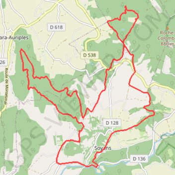 Itinéraire Autour de Soyans, distance, dénivelé, altitude, carte, profil, trace GPS