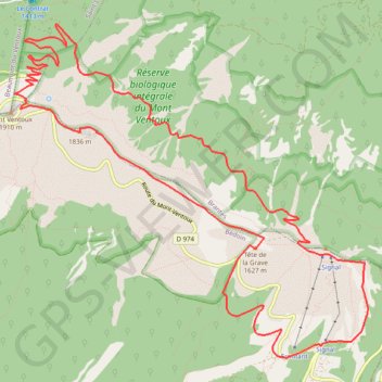 Itinéraire Les crêtes du ventoux, distance, dénivelé, altitude, carte, profil, trace GPS