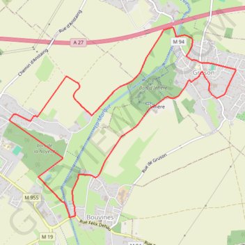 Itinéraire Les foulées Grusonnoise - Gruson, distance, dénivelé, altitude, carte, profil, trace GPS