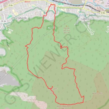 Itinéraire Monts Saint Cyr et Carpiagne par crête Saint Cyr retour vallon Vigie, distance, dénivelé, altitude, carte, profil, trace GPS