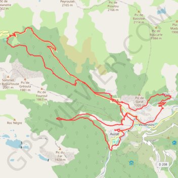 Itinéraire Autour d'Auzat raid ABS, distance, dénivelé, altitude, carte, profil, trace GPS