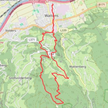 Itinéraire Wattens, distance, dénivelé, altitude, carte, profil, trace GPS