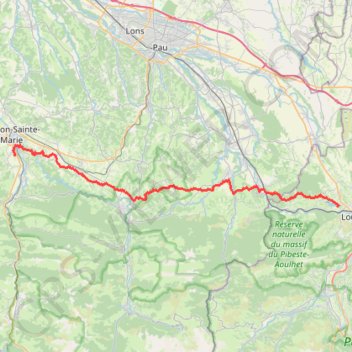Itinéraire Gurmencon Lourdes 60km par GR, distance, dénivelé, altitude, carte, profil, trace GPS