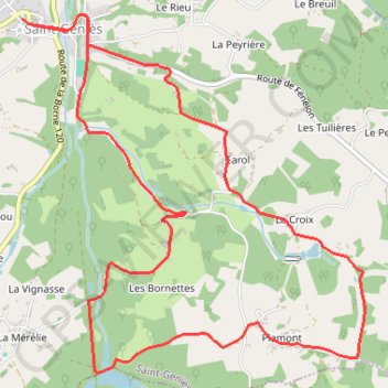 Itinéraire Saint-Geniès, distance, dénivelé, altitude, carte, profil, trace GPS