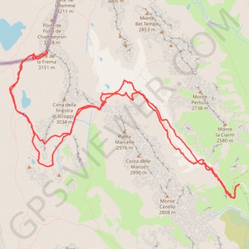 Itinéraire Tête de la Frema, distance, dénivelé, altitude, carte, profil, trace GPS