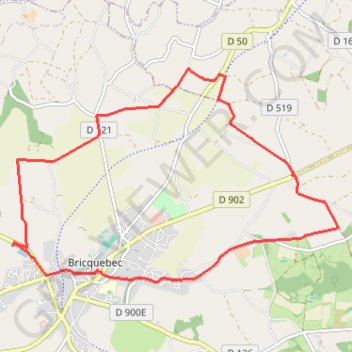 Itinéraire Bricquebec (50260), distance, dénivelé, altitude, carte, profil, trace GPS