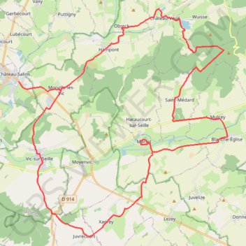 Itinéraire Le Pays du Saulnois, l'histoire du sel, distance, dénivelé, altitude, carte, profil, trace GPS