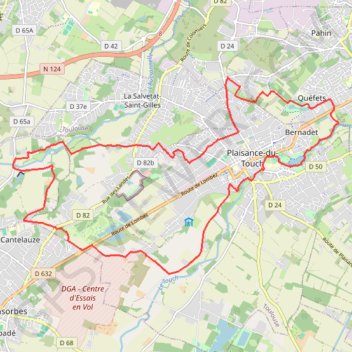 Itinéraire Un peu de Plaisance au bord du Touch, distance, dénivelé, altitude, carte, profil, trace GPS