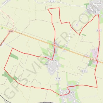 Itinéraire De Cattenières à Estourmel par Carnieres, distance, dénivelé, altitude, carte, profil, trace GPS