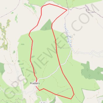 Itinéraire Tour de la Montagne de Pradiers, distance, dénivelé, altitude, carte, profil, trace GPS
