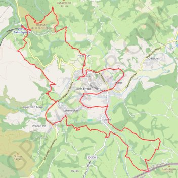 Itinéraire Les oratoires et les redoutes de Sare, distance, dénivelé, altitude, carte, profil, trace GPS