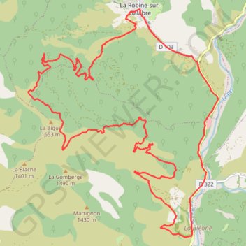 Itinéraire La Robine, distance, dénivelé, altitude, carte, profil, trace GPS