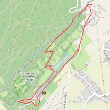 Itinéraire Charance, distance, dénivelé, altitude, carte, profil, trace GPS