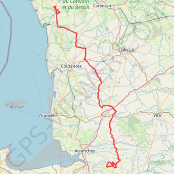 Itinéraire la haye vers Isigny, distance, dénivelé, altitude, carte, profil, trace GPS