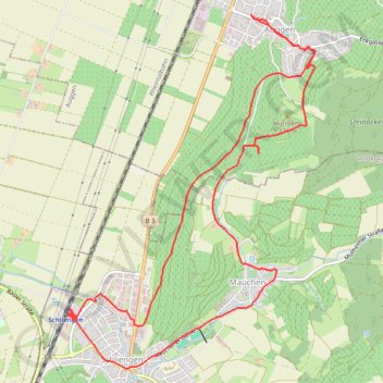 Itinéraire Vignoble - Augen, distance, dénivelé, altitude, carte, profil, trace GPS
